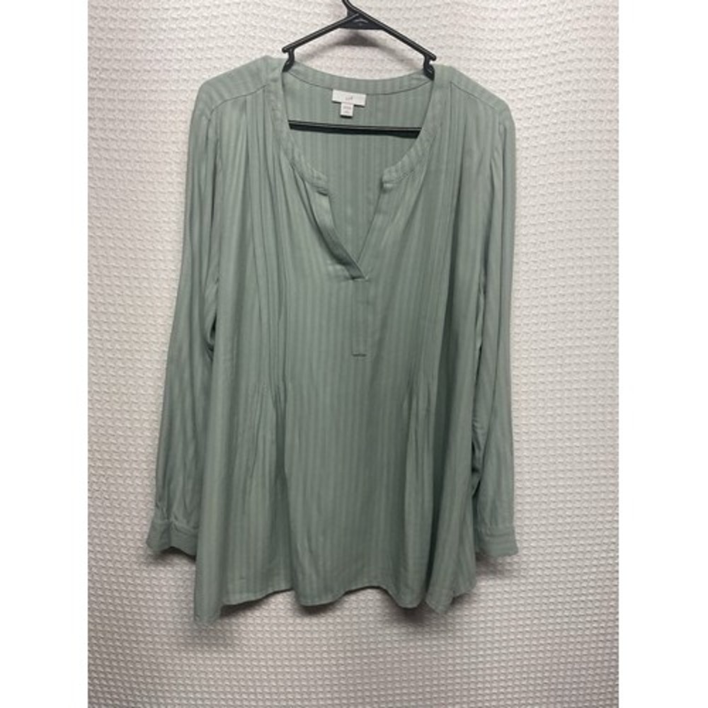 J.Jill Mineral Sage Green Pintucked Popover Long Slv. Tunic Women LP Pilippines